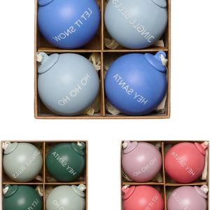 – Set van 4 kerstballen – Creëer magische sfeer voor Kerstmis – kerst decoratie – Christmas Gift – 60 mm
