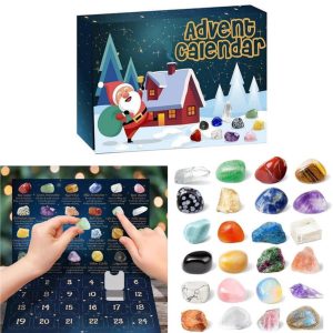 1 stuk – 2025 Kerststenen Blinde Doos – Natuurlijke Kristal Edelsteen Willekeurige Geschenkdoos – Leuke Kinderkristalstenen Collectie – Kerstcadeau – Vakantiedecoratie – Geschikt voor Jongens, Meisjes, Tieners en Volwassenen
