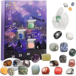 1 stuk – Kinderadventskalender – Kerstaftelkalender – Kerststenen blinde doos – Kinderreis van het verkennen van mysterieuze stenen – Ornamenten en decoraties – Steenkunst – Geschikt voor meisjes en jongens om te ontdekken en te leren