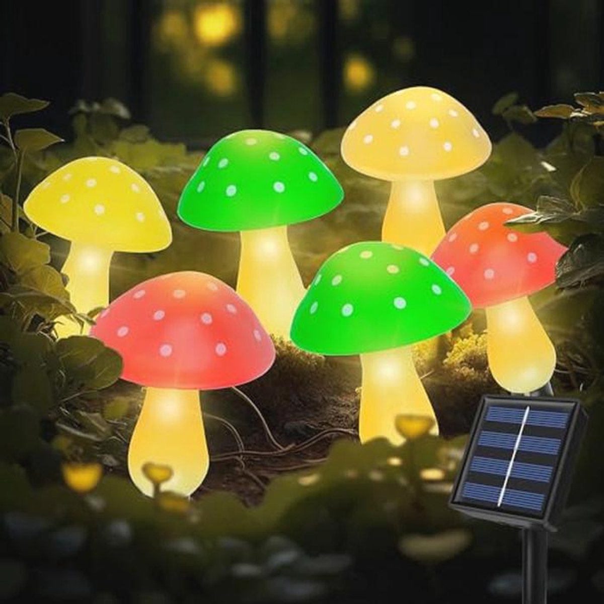 Zonne-energie Tuinverlichting met 8 Modi en Paddenstoelvorm