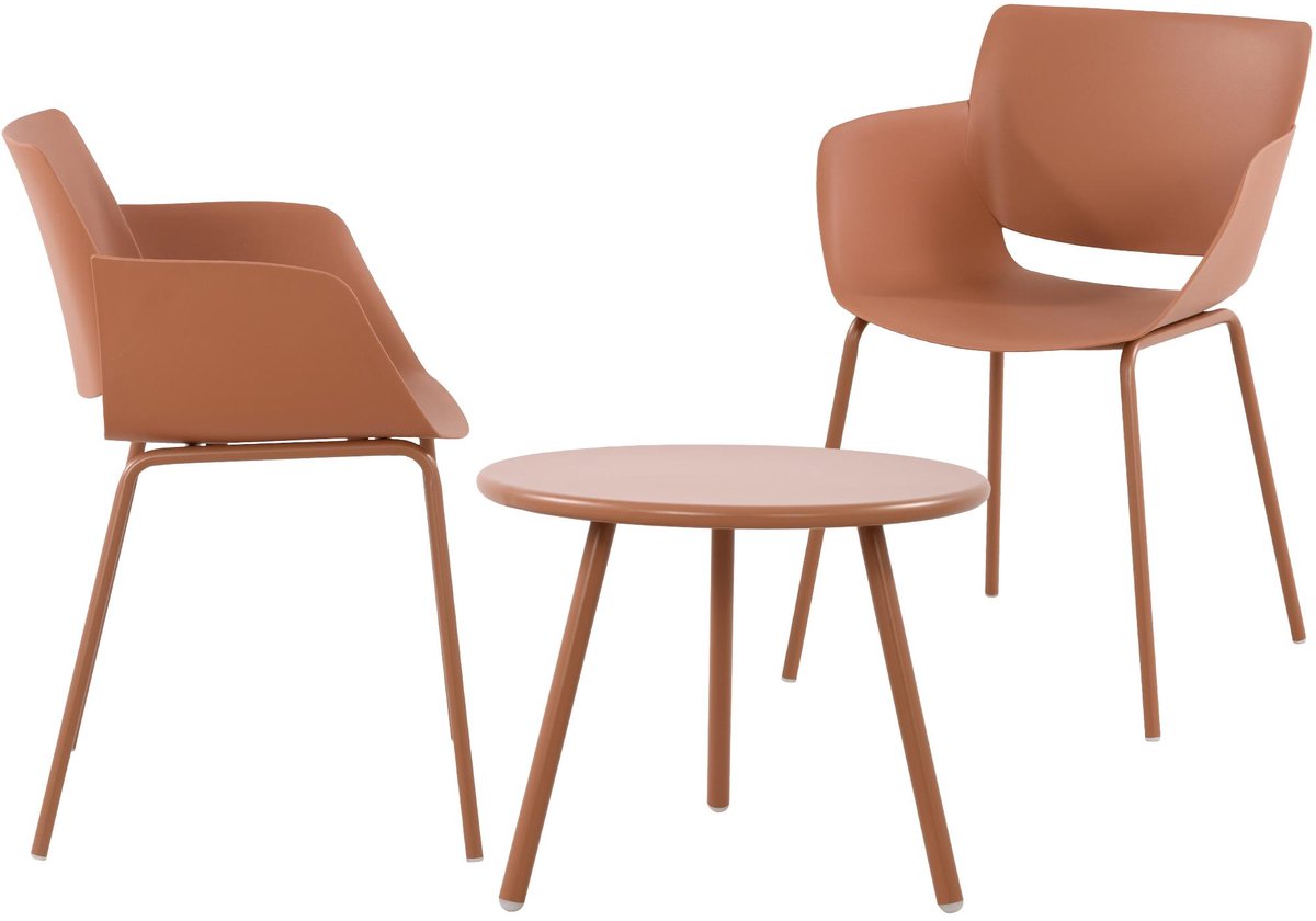 CLP Minota Tuinset – Set van Minot tafel en Alpena stoelen – weerbestendig – UV-bestendig – terracotta 2 stoelen - Afbeelding 2