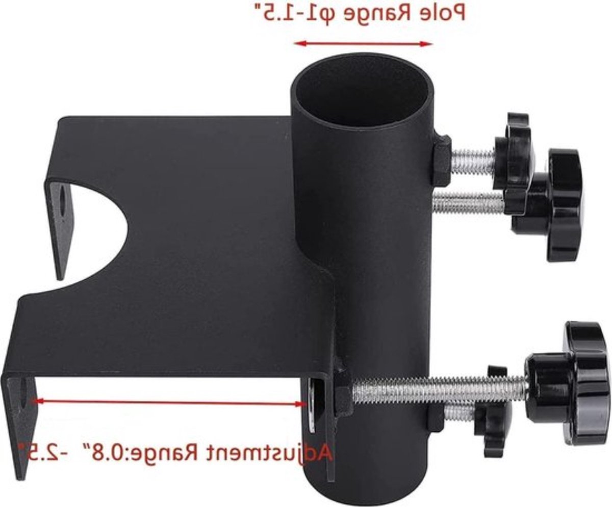 Balkon Paraplu Houder Klem – Heavy Duty Tuin Hek Parasol Stand – Klembereik 20 mm-63 mm – Paraplu Diameter 23 mm-38 mm Parasol klem - Afbeelding 2