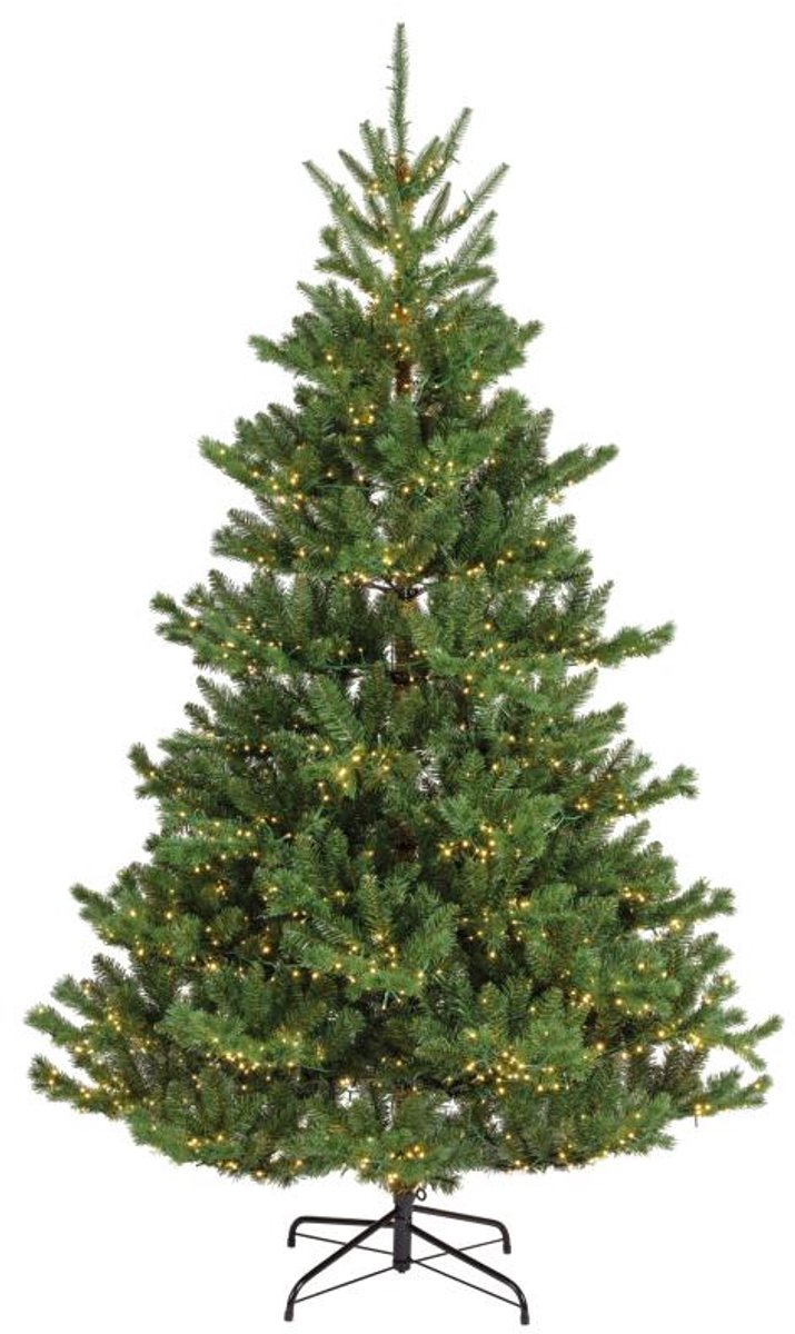 Everlands Alba fir – kunstkerstboom met verlichting groen 2,1m x 1,27m - Afbeelding 2